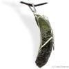 Moldavite, brut entier, pendentif ouvragé argent, 6,62 g