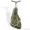 Moldavite, brut entier, pendentif ouvragé argent, 6,62 g