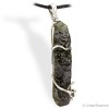 Moldavite pendentif argent