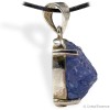 Pierre Tanzanite brut en forme de pendentif, cerclé argent 8,9 g, pour calmer l'activité du mental