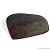 Obsidienne Arc-en-Ciel (ou Oeil Celeste), reflet mauve et vert,  grand double coeur, 312 g