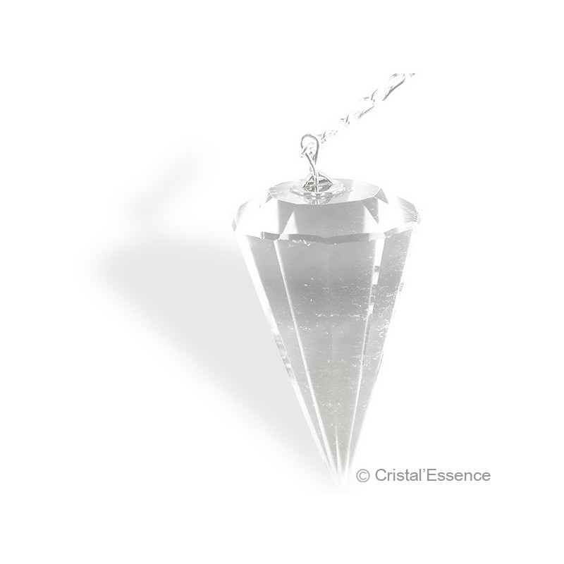 Cristal de roche, pendule pointe pour la radiesthésie