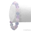 Bracelet "Tendresse" Quartz rose, Aigue-Marine et Améthyste, favorise le calme