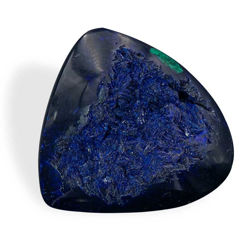 Azurite cristallisée polie
