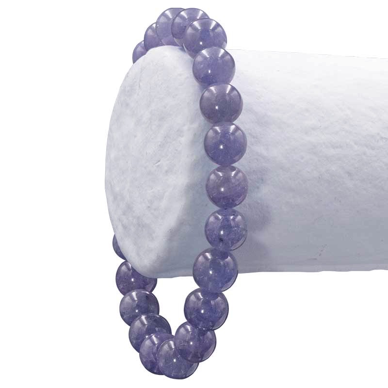 Bracelet Tanzanite perles 6 ou 8 mm pour calmer le mental