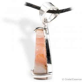 Pendentif Rhodochrosite rond, pierre du 5e chakra