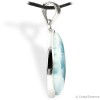 Pierre Larimar en pendentif argent en forme de cabochon goutte