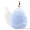 Pendentif Calcédoine bleue goutte, attache argent pour développer l'expression