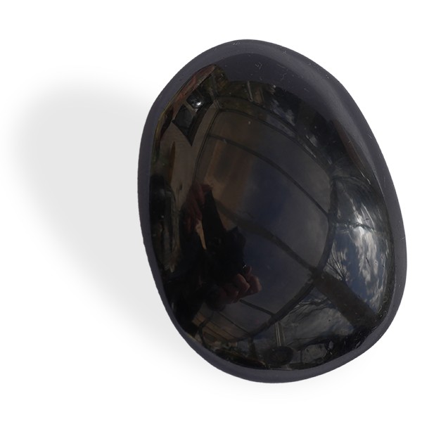 Obsidienne noire, galet plat