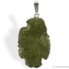 Moldavite specimen entier en  pendentif, pierre d'ouverture du coeur et à la vie