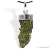 Moldavite brut, pendentif attache argent, pierre de cœur