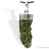 Moldavite brut, pendentif attache argent, pierre de cœur