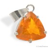 Opale de Feu taillée, pendentif argent