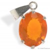 Opale de Feu taillée, pendentif argent