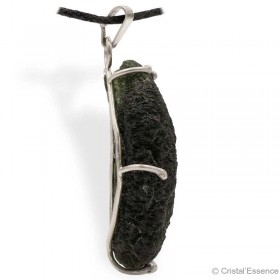 Pendentif Moldavite, pierre d'ouverture du cœur