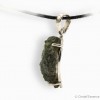 Moldavite, brut specimen entier, pendentif griffes argent, 4,55 g