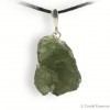 Moldavite authentique en pendentif, pierre d'ouverture du coeur