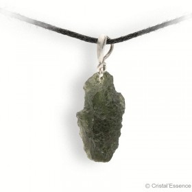 Moldavite authentique en pendentif, pierre d'ouverture