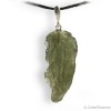 Moldavite brut naturelle authentique en pendentif attache argent