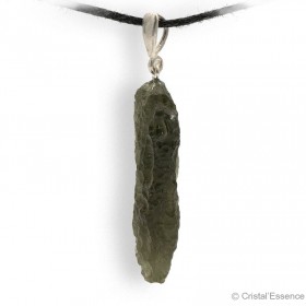 Moldavite brut en pendentif attache argent