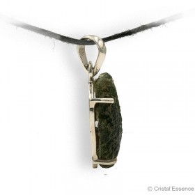 Moldavite pendentif argent, pierre de cœur par excellence