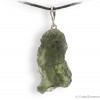 Moldavite en pendentif, pierre d'ouverture à la vie,