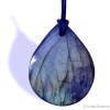 Labradorite plaque, pendentif percé forme libre reflets bleus