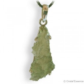 Moldavite pendentif argent, pierre de cœur par excellence, pierre d'ouverture à la vie