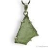 Moldavite spécimen entier brut, pendentif griffes argent, 4,74 g