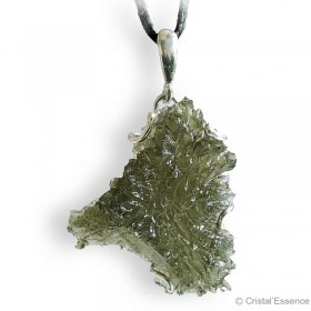 Moldavite de Nesmen Forest, pendentif argent, très rare, 4,3 g