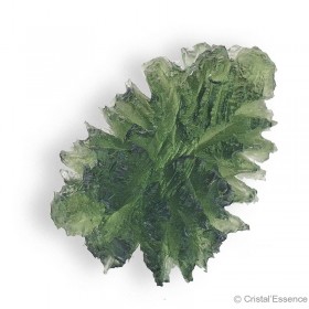 magnifiquement découpée, la Moldavite de Besednice est très rare.