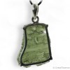 Moldavite brut naturelle authentique en pendentif argent