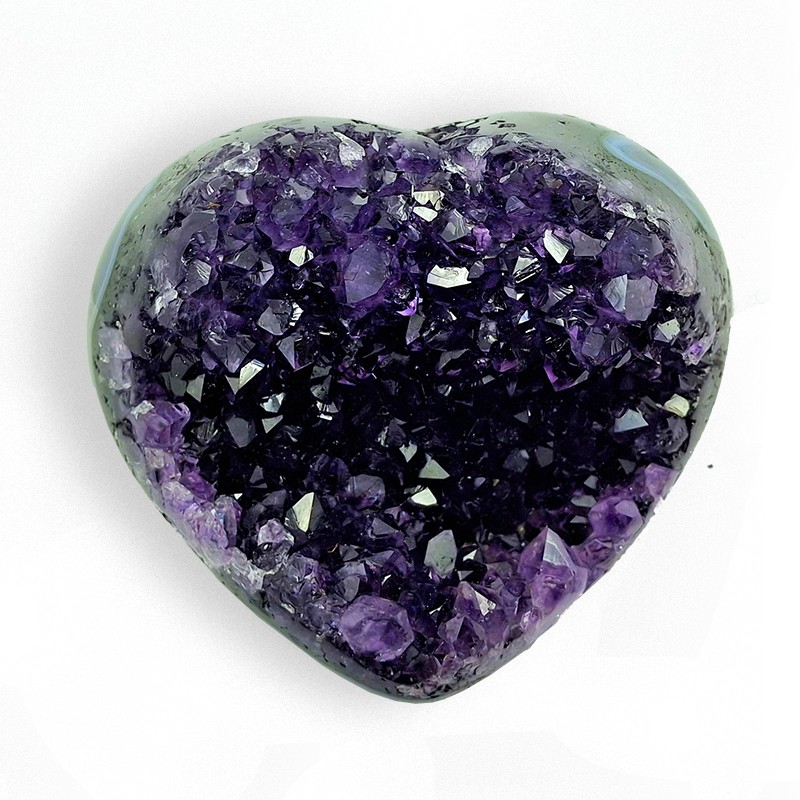 Cœur Améthyste d'Uruguay, pour épurer l'énergie, pierre de tempérance