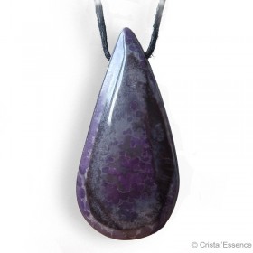 Sugilite, goutte pendentif percé