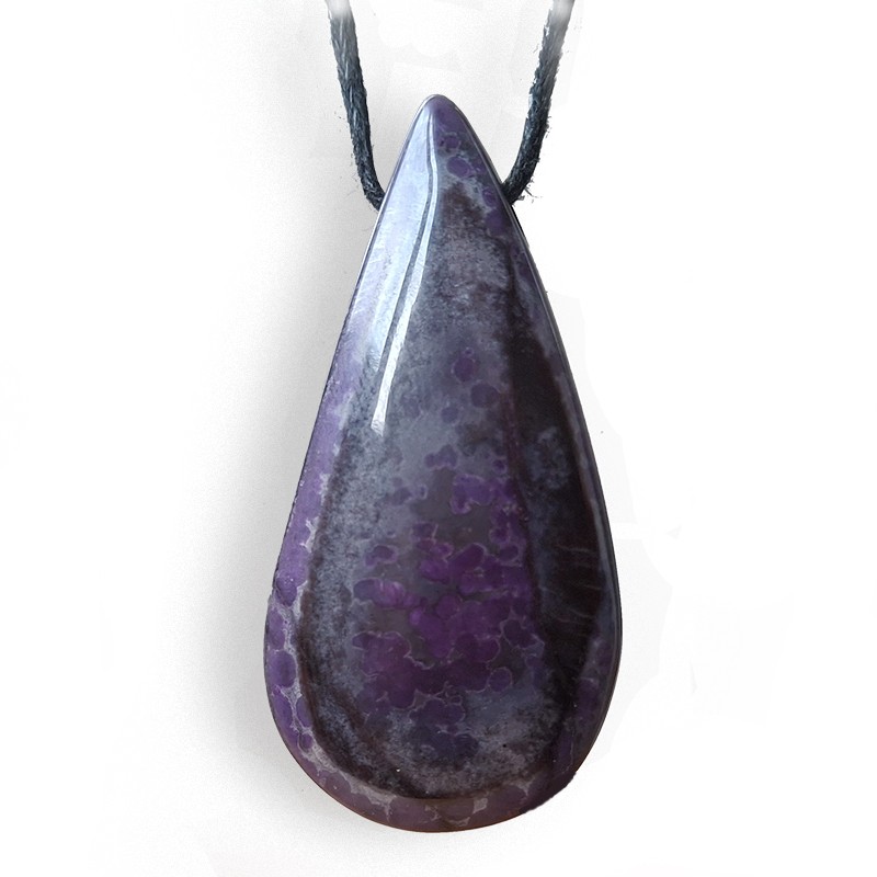 Sugilite, goutte pendentif percé
