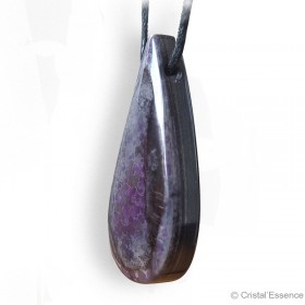 Sugilite, goutte pendentif percé