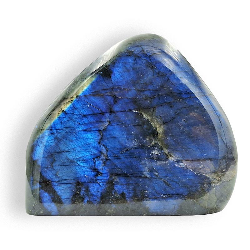Labradorite bloc poli reflets bleus