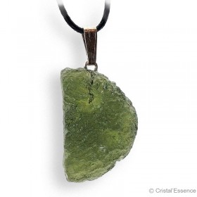 Moldavite brut en pendentif, moldavite naturelle authentique
