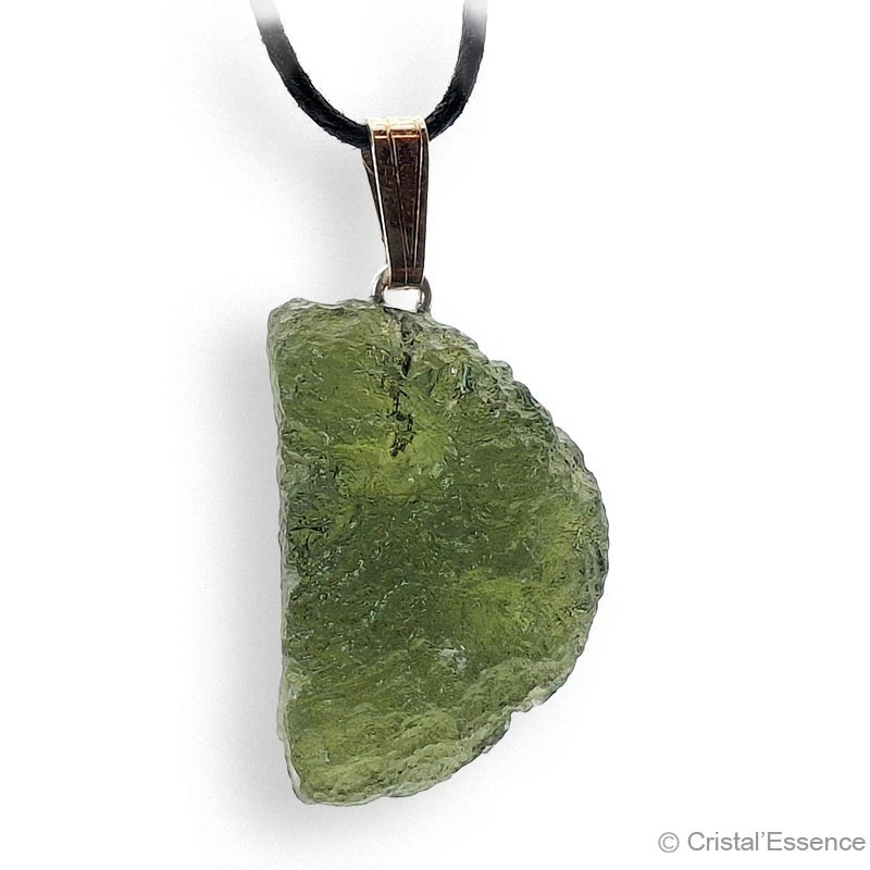 Moldavite brut en pendentif, moldavite naturelle authentique