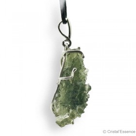 Moldavite de Nesmen Forest en pendentif argent,