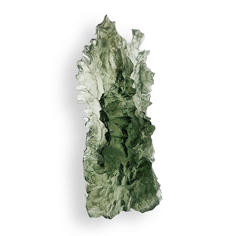 Moldavite de Nesmen Forest, de qualité exceptionnelle, pierre de coeur