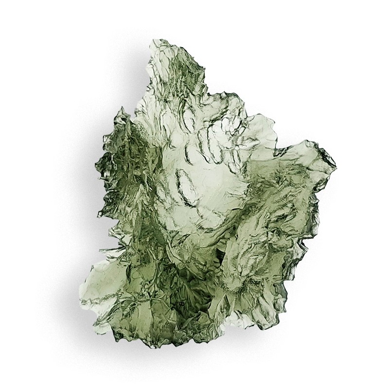 Moldavite de Nesmen Forest, de qualité exceptionnelle, pierre de coeur