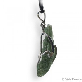 Moldavite de Nesmen Forest en pendentif argent