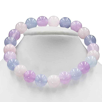 Bracelet Tendresse, Quartz rose, Améthyste, Aigue marine