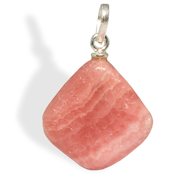 Pierre Rhodochrosite pendentif, une pierre de coeur et d'acceptation