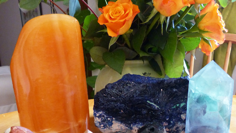 Composition avec la Calcite Orange et l'Azurite